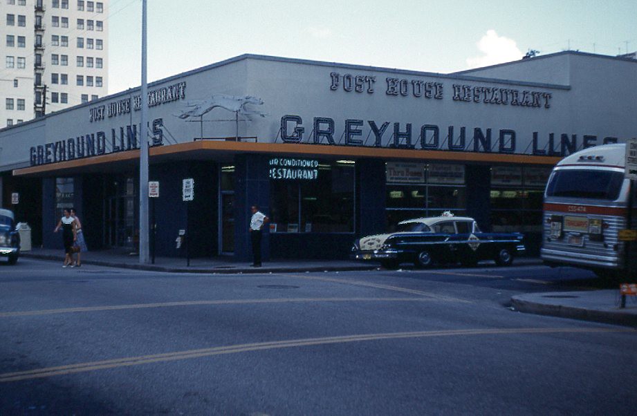 Greyhound Bus Terminal With Post House Restaurant Downtown Miami 1961